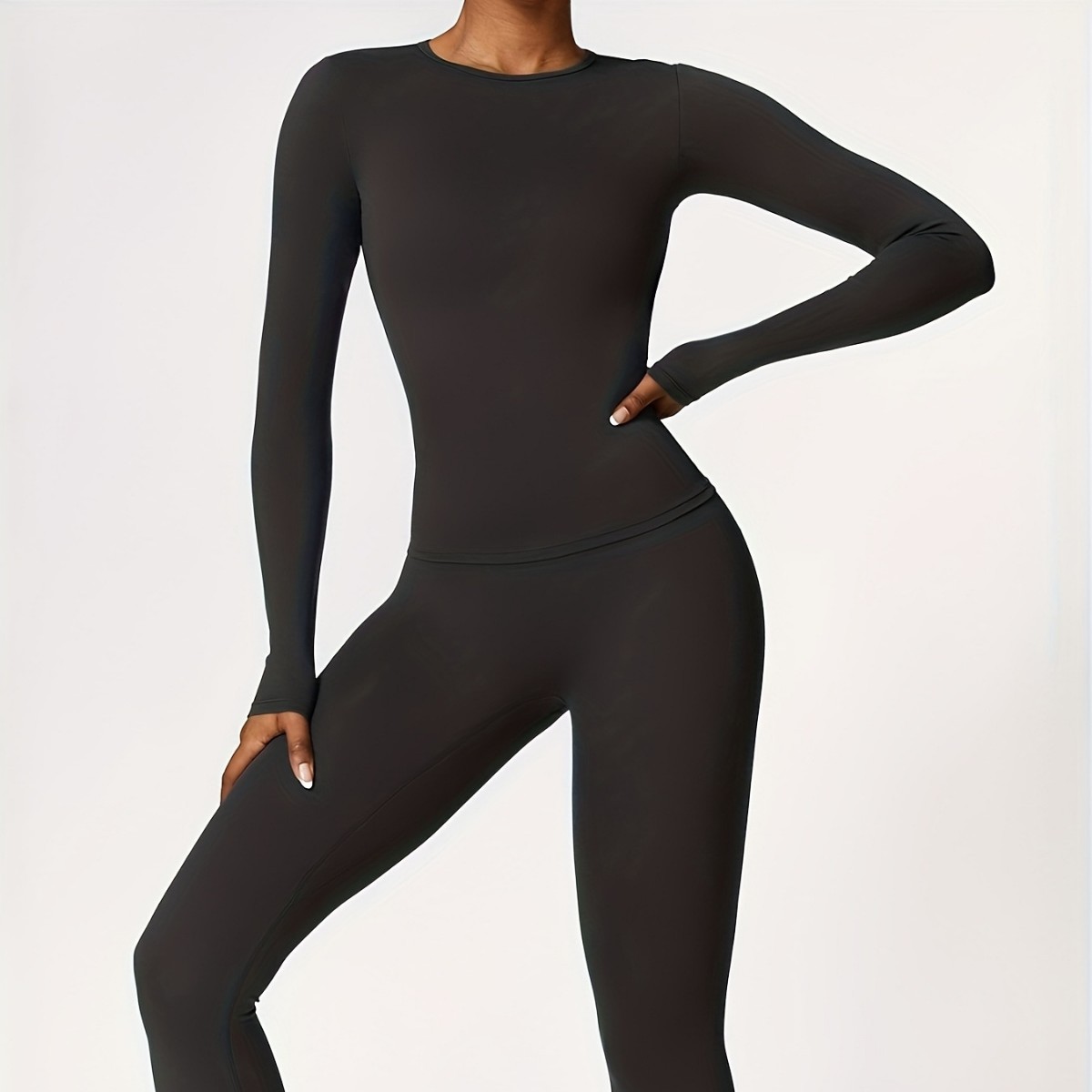 Yoga Fitness Pilates - Nauwsluitend yogapak, slank, lang mouwloos, voor