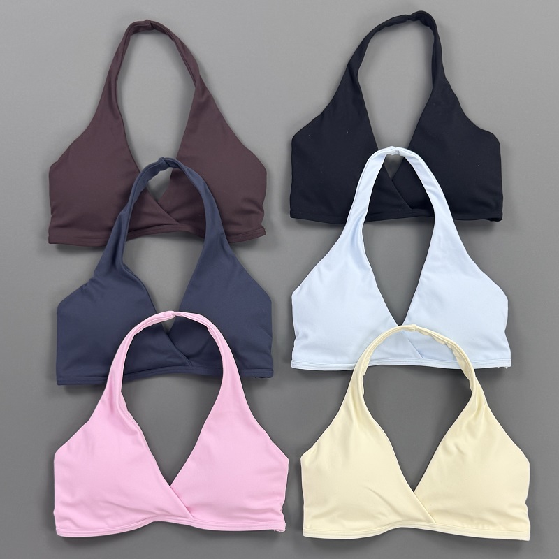 Yoga Mat For Fitness - Gymtop voor dames, halternek sportbeha, gekruiste
