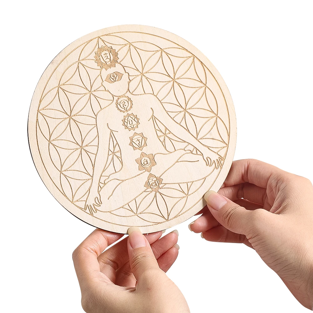Yoga And Fitness Mat - 15 CM Lasergravure 7 Chakra Meditatie