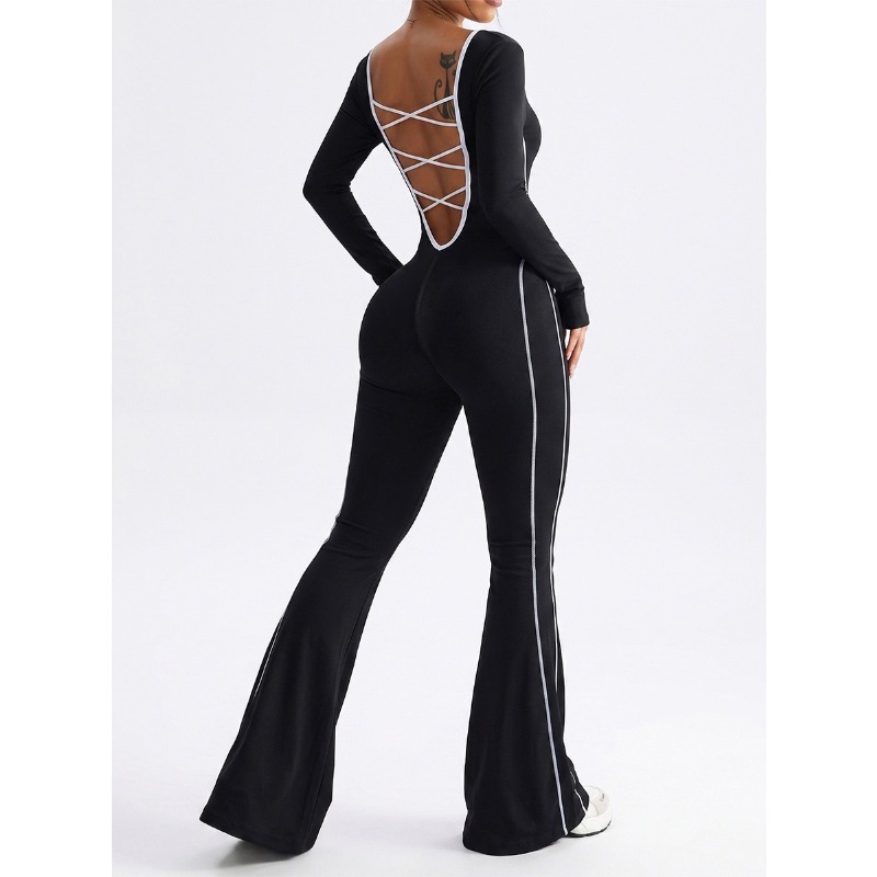Yoga Blocks - Naadloze, kleurblokken yoga jumpsuit voor dames,