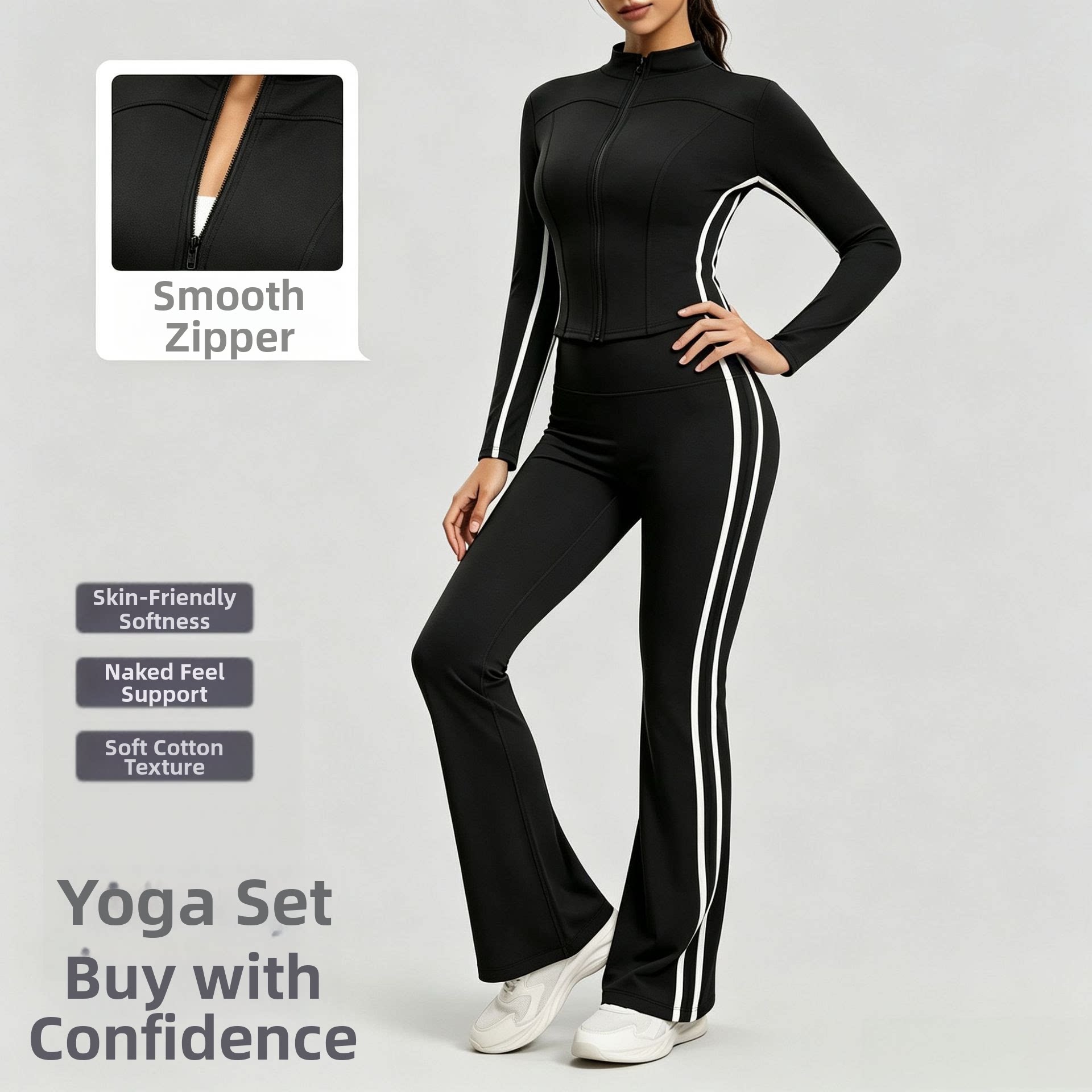 Dames gestreepte herfst workou - Yoga Fitness Jacket recensie en prijs