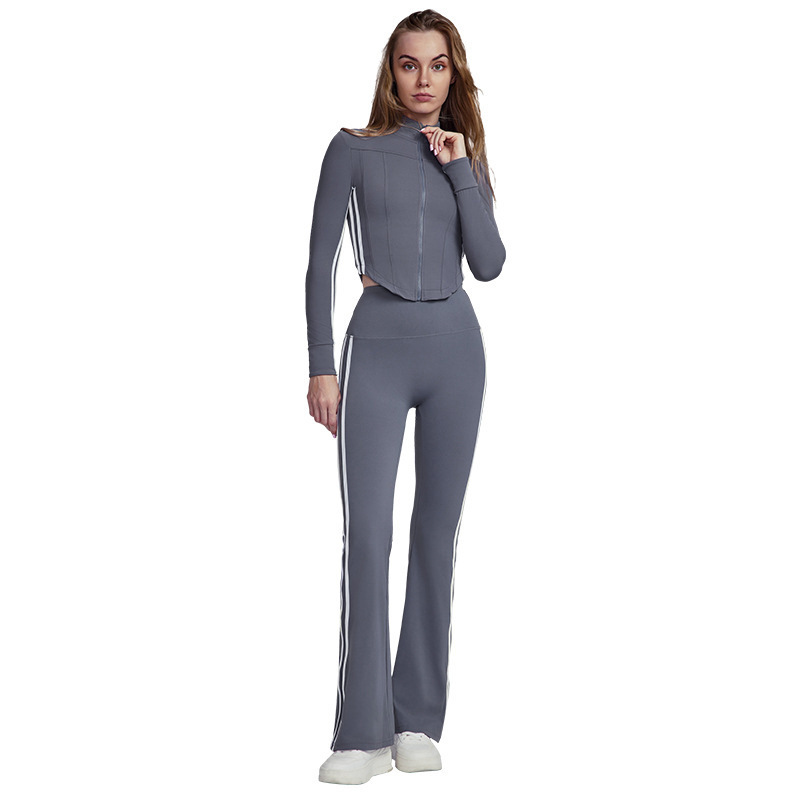 Dames gestreepte herfst workou - Yoga Fitness Jacket recensie en prijs