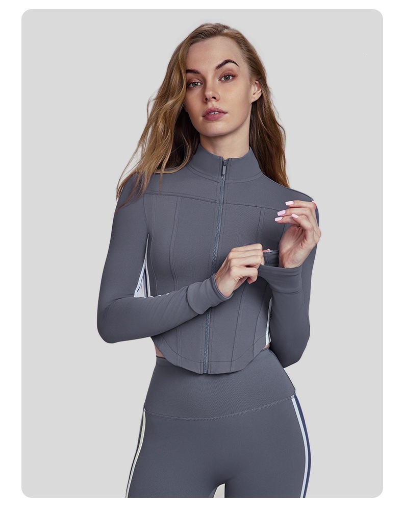 Dames gestreepte herfst workou - Yoga Fitness Jacket recensie en prijs